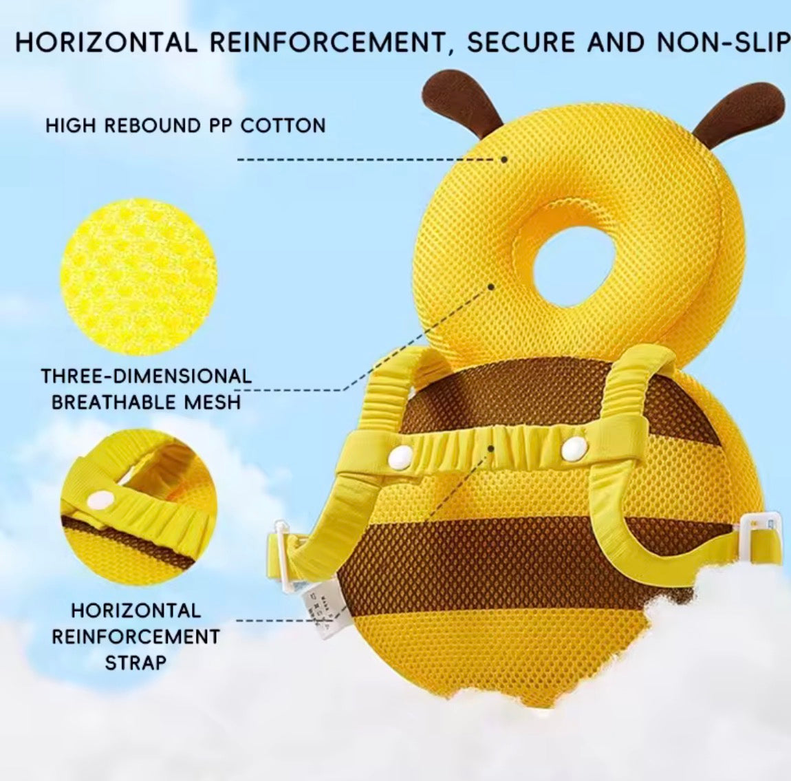 Baby Safety Head Protector Cushion (Bee Design)